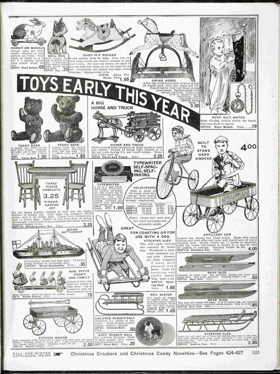 LibraryArchives's tweet photo. (Angry) teddy bear, Eaton catalogue, Fall-Winter 1918-1919. Slightly less comforting than the ones we have today. 😅
#MailOrderCatalogues https://t.co/5F4DeiPWG4