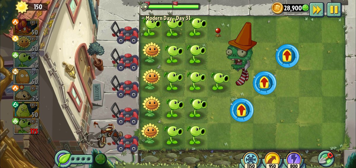 LeroyBAYC_nft's tweet photo. @PoisonnShroom Here's proof on beating Modern day with only peashooters. https://t.co/2XO7objJcp