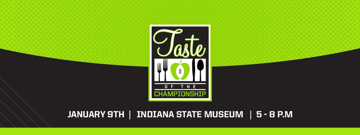 2022Indy's tweet photo. The #CFBPlayoff invites YOU to kick off the eve of the 2022 #NationalChampionship game at Taste of the Championship.
Purchase #ChampTaste tickets » https://t.co/p9yAr0XZCm https://t.co/MaV3F9Aelo