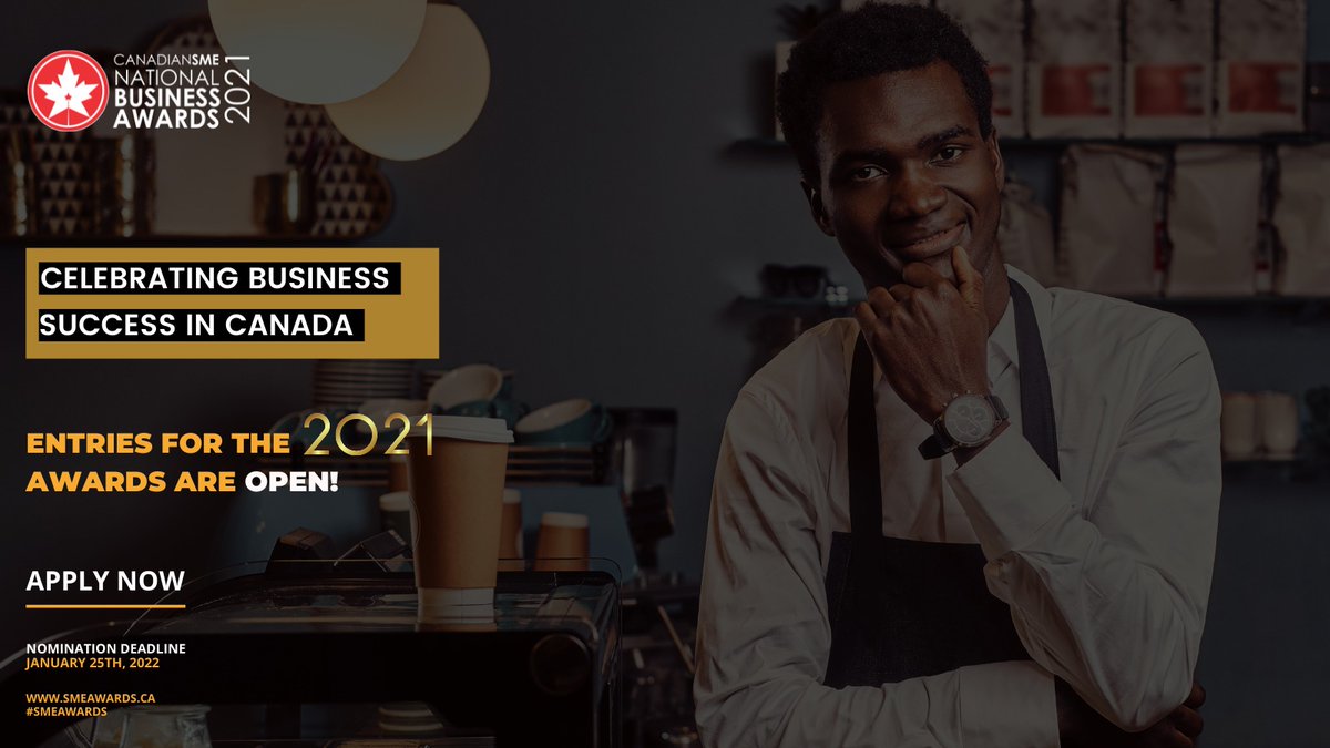 The Canadian Small and Medium Business Awards are taking place in April, 2022. We're proud partners with Canadian SME to help them continue serving the business community by bringing recognition for small businesses across Canada!
Apply now!
smeawards.ca/apply-now