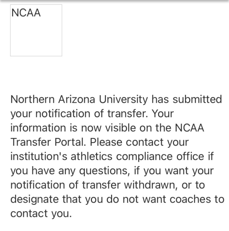 Forever Thankful and blessed to be apart of the lumberjack family. I will always remember the great memories and relationships I have built during my time with <a href="/NAU_Football/">NAU Football</a>. I have decided to do what’s best for my career and enter the transfer portal with 2 years of eligibility.