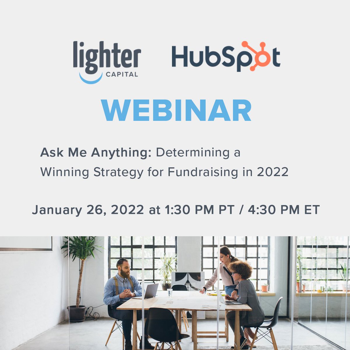 LighterCapital's tweet photo. Do you have questions about start-up fundraising in 2022? Join us &amp; @HubSpot for an Ask Me Anything! with our start-up financing experts as they discuss the evolving fundraising landscape &amp; positioning your company for success.

Register Today → https://t.co/PHKBfS3ae4

#startup https://t.co/sIRK6KBFwO