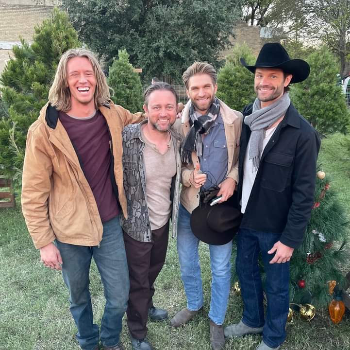 TheWalkerWiki's tweet photo. A BTS shot of Barry (Jasper Keen) and Boyd (Garrett Kruithof) with @KeeganAllen and @jarpad while filming episode episode 2.06 of #Walker! https://t.co/5SWgM5VNvR