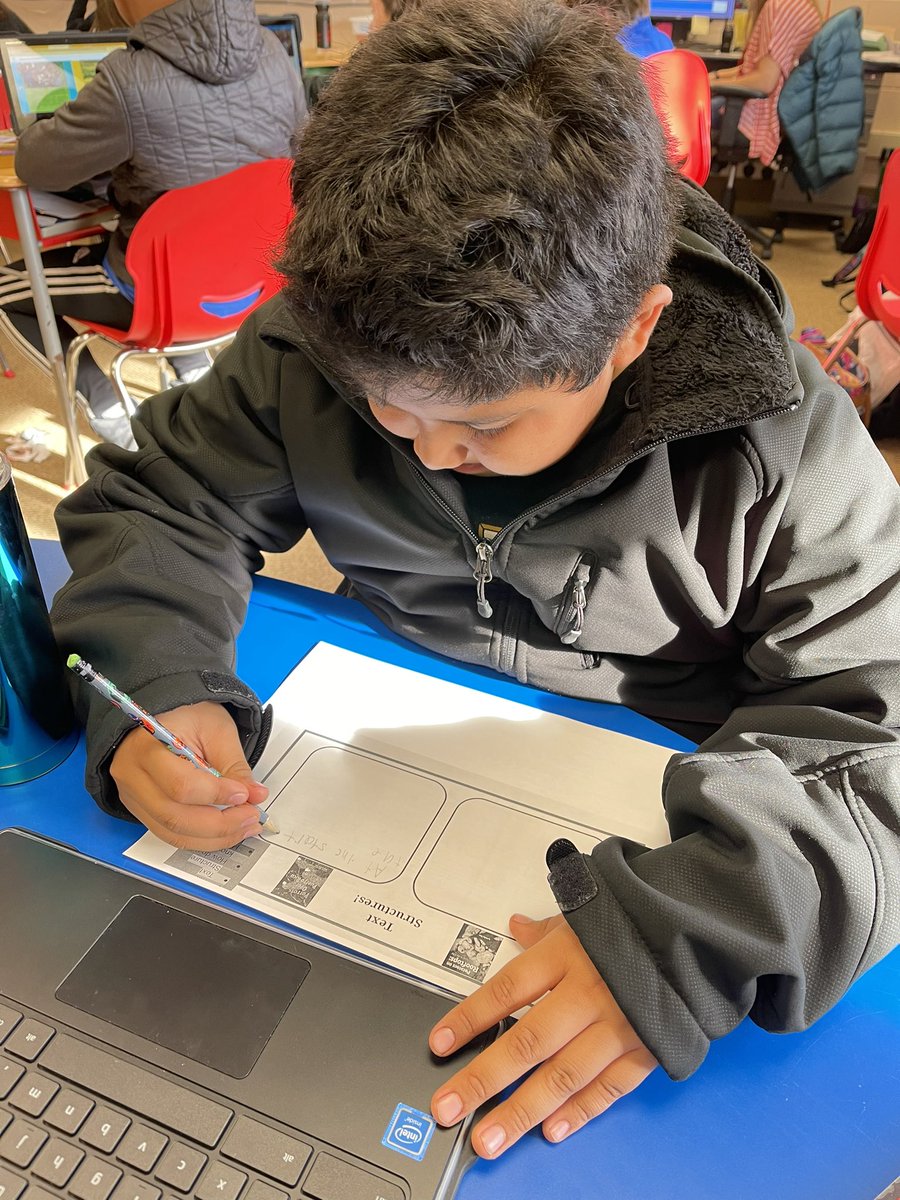 MSDSC_JWins's tweet image. Students in Ms. Snow’s 5th grade classroom at @HPRoadrunners were rocking it in small group today! You can see them writing their thinking as they analyzed the author’s use of text structure! #APride