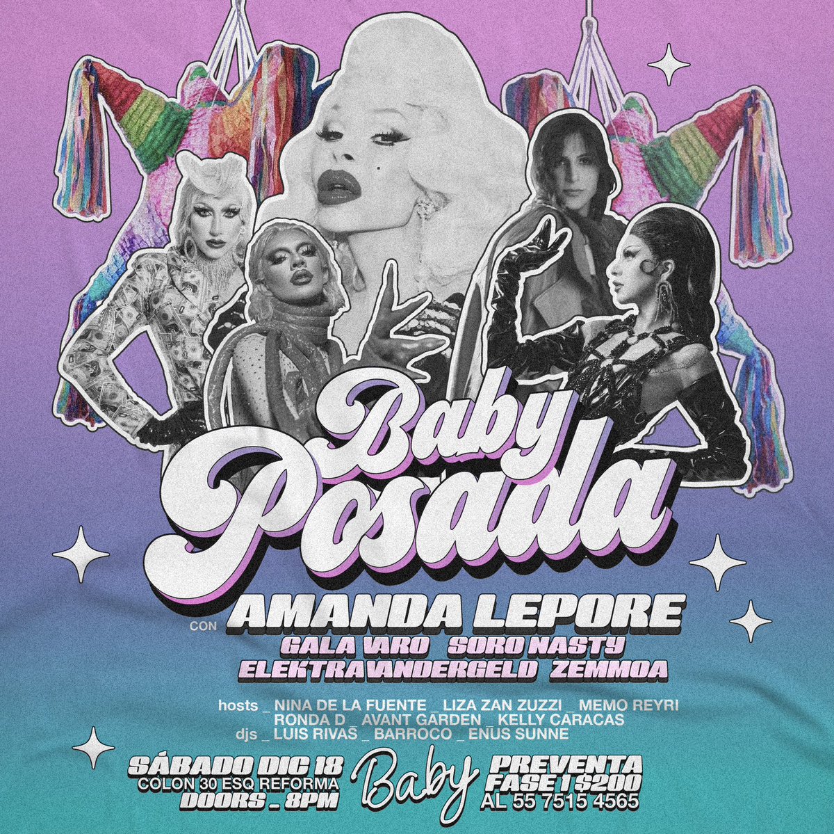 Babyclubmx's tweet photo. ¿Quieren un boleto para la #BabyPosada con @Amanda_Lepore?
Regalaremos 4 accesos entre todos los que den RT. 🍀 ¡SUERTE! 🍀 

📍 Sábado - Cristobal Colón 30, centro - 8PM 🦄 #BabyClub https://t.co/sDQfIzrElH