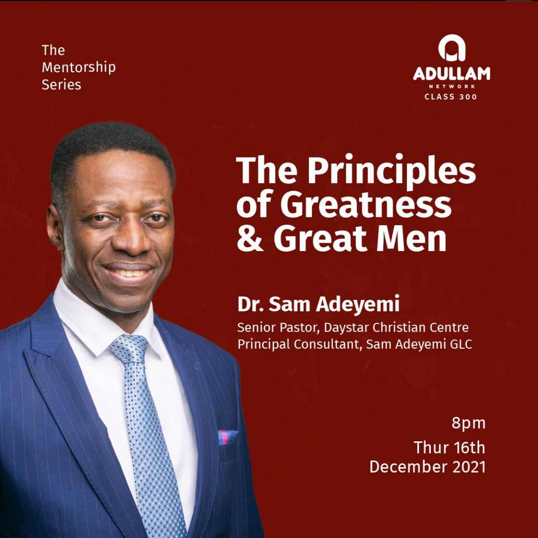 Your life is too small to be the purpose of your life ~ Pst
 Sam Adeyemi.
What a powerful and life changing session tonight Pst <a href="/sam_adeyemi/">Sam Adeyemi</a> I can't recover from the depth of wisdom you shared with us tonight.Ese! Thank you so much <a href="/KolaOyeneyin/">K.O. | 🇳🇬</a> for Cave Adullam..I love you sir.