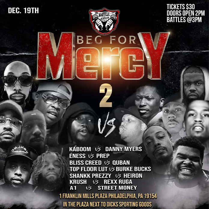 rapgrid's tweet photo. PRE-ORDER @BattleAcademyPA's #BegForMercy2 VOD now at https://t.co/vdMUPi74I9 https://t.co/W05f1Zc3qE