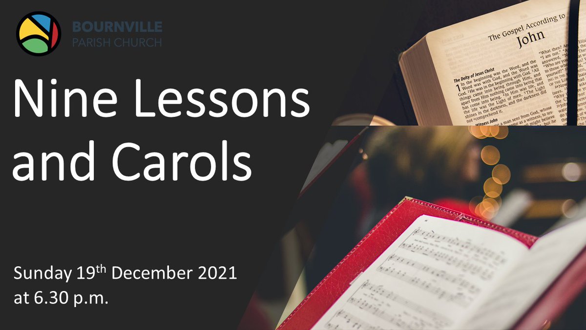 BvilleParish's tweet photo. Join us on Sunday (19th) at 6:30pm for a service of Nine Lessons and Carols.
We would ask that you wear a mask if attending, and don't come if you feel unwell. 
The service will also be livetreamed to our YouTube channel: https://t.co/O6iT4LEnbV https://t.co/2Zv0XP7YIt