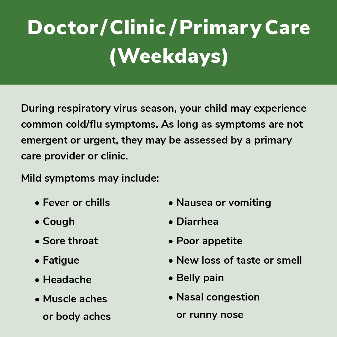 SharedHealthMB's tweet photo. Sick child at home? #KnowWhereToGo and save yourself a trip to the emergency room – and a potentially long wait – by seeking the right provider. Your primary care provider or clinic can assess mild symptoms. Visit https://t.co/URt3aLIfOw for more information. #Manitoba #ProtectMB https://t.co/krNKQArEVu