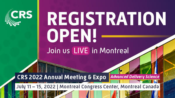 Controlled Release Society (@crsscience) on Twitter photo Registration is officially open for #CRS2022! This is your chance to attend the largest meeting dedicated to delivery science, live from Montreal,Canada! Click here to register: ow.ly/TY2S50HcG1R Registration is officially open for #CRS2022! This is your chance to attend the largest meeting dedicated to delivery science, live from Montreal,Canada! Click here to register: ow.ly/TY2S50HcG1R