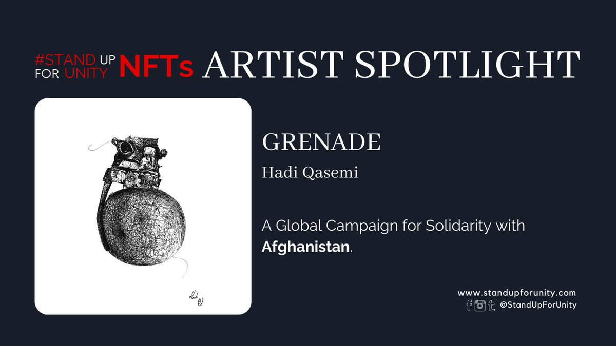 StandUpForUnity's tweet image. ‼️ SAVE THE DATE ‼️
#StandUpForUnityNFTs
DROP for #SUFUNFTs 
Sat, 18 Dec 
630pm CET
@Clubhouse 

Feat. 🇦🇫 artist @iamhadiqasemi who donated 10  powerful &amp;amp; poignant pieces to the cause. 

Join us. 

#Afghanistan #NFTs4Humanity #NFTCommunity

clubhouse.com/event/ME01195l