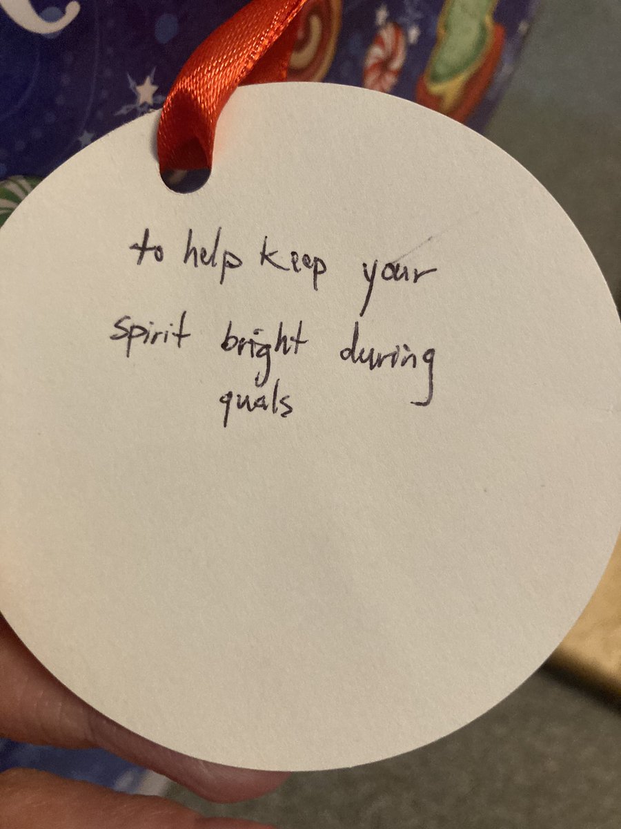 Just wanted to share with everyone how nice &amp; supportive my labmates are! How thoughtful is this quals care package 🥺 

Do you think my committee will mind if I wear donut shaped eye pads during my defense? I think they will help me stay relaxed✨