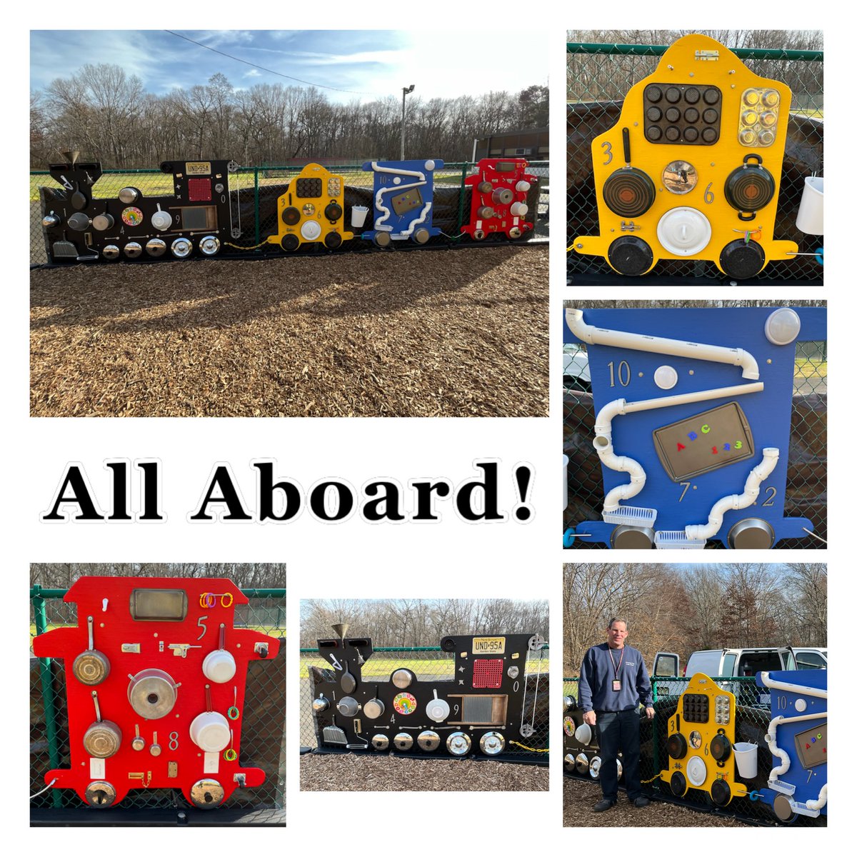 With some flea market hunting, donations and assistance from my school’s carpenter, I was able to bring my idea on paper to a 20’ Sensory Train for all my students at Glenn School to enjoy!  <a href="/OBPreschool/">Old Bridge Preschool</a> <a href="/OBLombardi/">Denise Lombardi</a> <a href="/OBPS_DOSS/">James Tuohy, Ed.D.</a> @OBSupCittadino