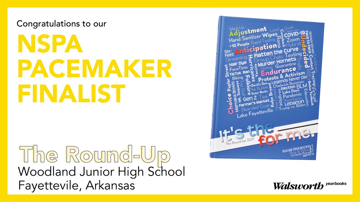We're excited to congratulate the yearbook staff of Woodland Junior High School for having their 2021 yearbook named as an NSPA Pacemaker Finalist! 😄 #Walsworth #Yearbooks
