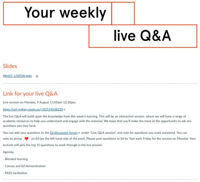 USYD_BCD's tweet image. #Design_Pattern 🌀"LIVE Q&A works best in a mixed-model delivery context where students initially learn content from self-paced online modules, then actively apply information in tutorials with peers." @CDRG_USYD
👉Learn more & share: buff.ly/3CzJPQs #highered