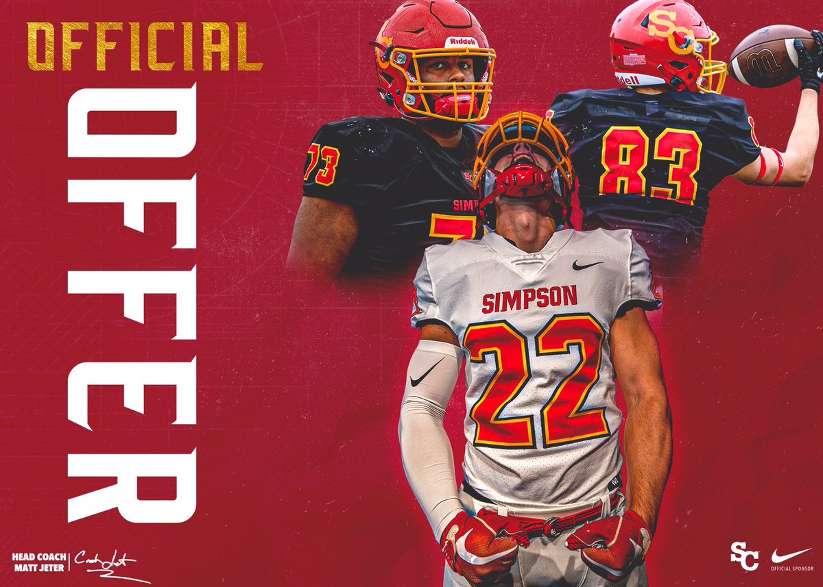 I had a great official visit and blessed to receive an Offer from Simpson College! Loved the campus, culture and energy that they have!!! <a href="/77williehoward/">CoachWillieHoward</a> <a href="/cooperhawksFB/">Cooper Hawks FB</a> <a href="/CoachHaar/">Mike Haar</a> <a href="/CoachDanKelley/">Dan Kelley</a> <a href="/PrepRedzoneMN/">Prep Redzone Minnesota</a>