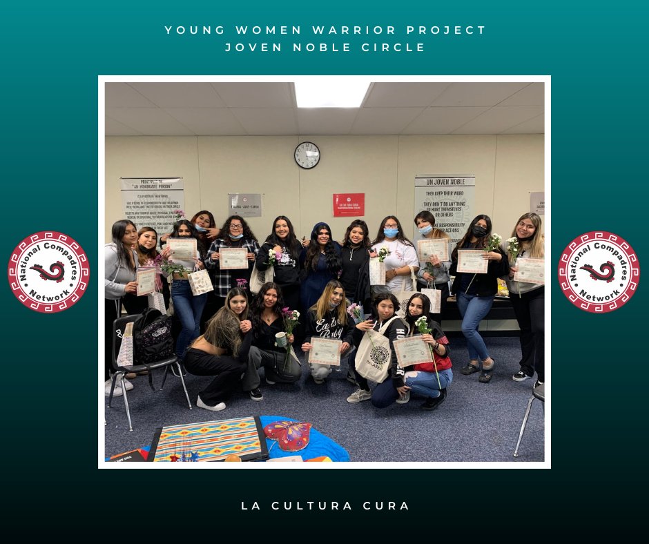 laculturacura's tweet photo. Honoring and celebrating our young women for their commitment to the circle and their healing path. Congrats to our San Jose Joven Noble circle participants who crossed the bridge this fall semester!

#NCN #LaCulturaCura #Palabra #JovenNoble #FoothillHighSchool https://t.co/SskeCIh0K9