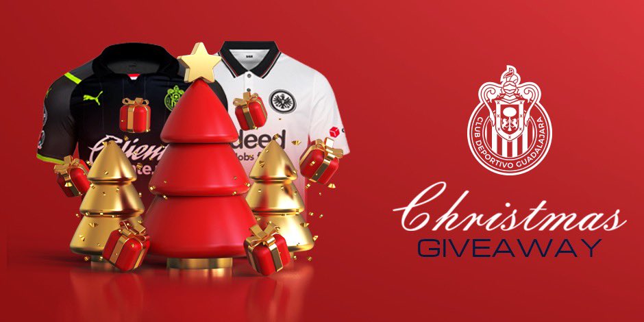 ChivasEN_'s tweet photo. 𝐂𝐇𝐑𝐈𝐒𝐓𝐌𝐀𝐒 𝐆𝐈𝐕𝐄𝐀𝐖𝐀𝐘 🇲🇽🎄🇩🇪

Along with Eintracht Frankfurt, with whom we hold a long friendship, we have 2 jerseys 👕 for you. How to participate?
 
⚪ Follow @ChivasEN_ and @eintracht_esp 
🔴 RT this tweet 
🤞 Good luck! 
 
🎅 Winner announced: December 24th. https://t.co/III4w3pw32