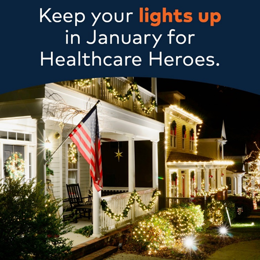 RockyMtnMCA's tweet photo. This January, @HealthONEsystem is asking everyone to keep their holiday lights up to recognize and thank our healthcare heroes for all they're doing to continue fighting this pandemic. The lights express our support and remind all of us to stay hopeful! Join us and #KYLU! https://t.co/UmMsHbTj6H
