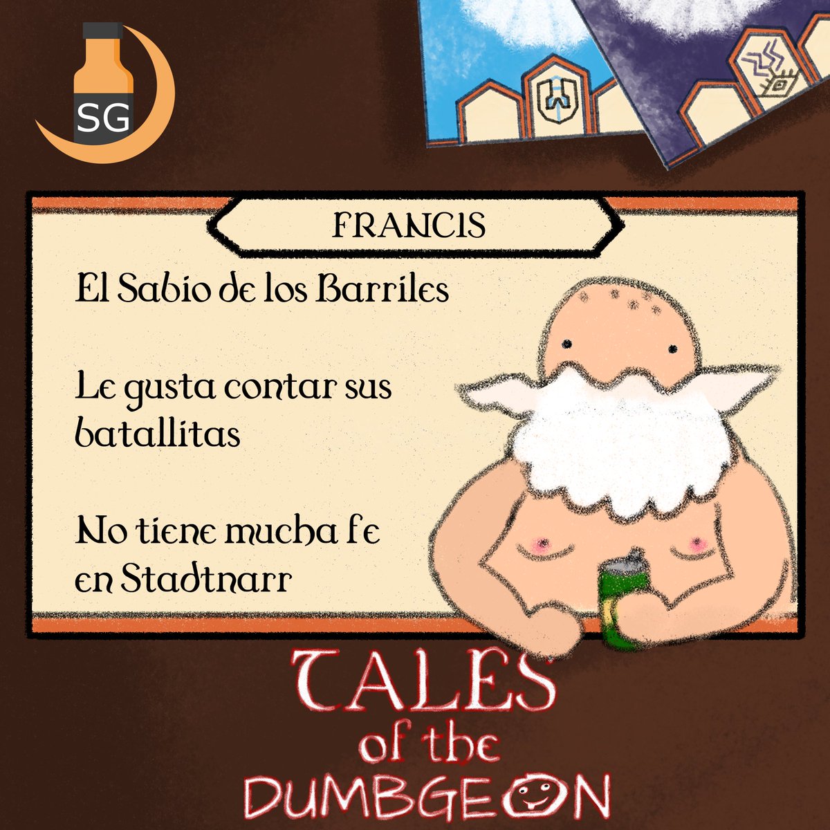 SalmorejoGames's tweet photo. Un viejo borracho de Pueblo Boñiga. Se pasa el día contando sus batallitas de viejo.

Perdió su ropa en uno de los asedios de los monstruos y ahora se viste con barriles. Dice que es lo que se lleva ahora y que va a la moda.

#indiedev #gamedevelopment #indiegame #oc https://t.co/4Gl1TqFUj9