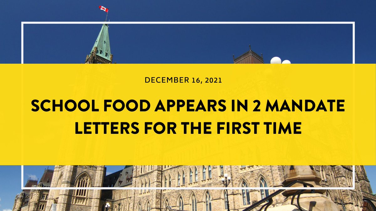 Coalition for Healthy School Food (@c4hschoolfood) on Twitter photo (1/4)
Did you know that today, December 16, 2021, marks the first time that a commitment to developing a School Food Program for Canada appears in two mandate letters, one to Minister <a href="/mclaudebibeau/">Marie-Claude Bibeau</a> and one to Minister <a href="/karinagould/">Karina Gould</a> ⁉️ (1/4)
Did you know that today, December 16, 2021, marks the first time that a commitment to developing a School Food Program for Canada appears in two mandate letters, one to Minister <a href="/mclaudebibeau/">Marie-Claude Bibeau</a> and one to Minister <a href="/karinagould/">Karina Gould</a> ⁉️
