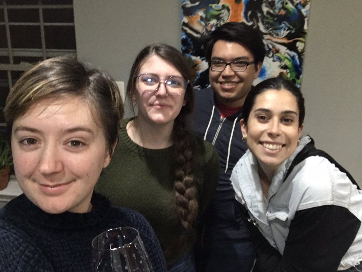 PedersenLab's tweet image. Pedersen holiday dinner! 🎄🐈‍⬛🥼🍷@SanchinicDomez @Kate__Burgener (and Caroline and sarah)