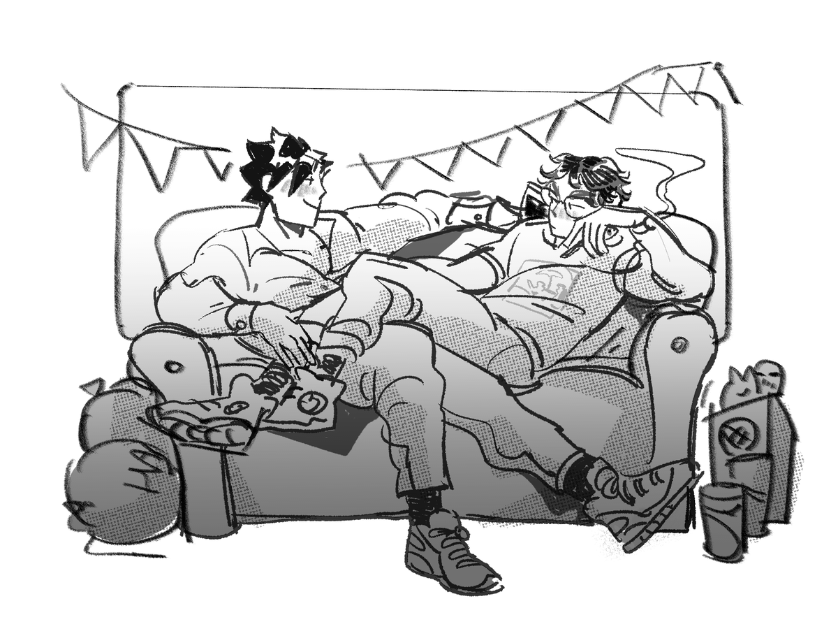 b1cr1ptic's tweet photo. Thinking about kuroaka in the background of gatherings, lounging on the designated couch of the party, flirting obnoxiously, making their "will they won't they" game everyone's business 🙄 (1/2) https://t.co/HZ2aYwAds6