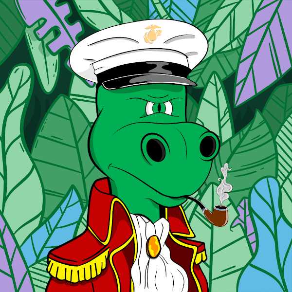 Pur3nft's tweet photo. @DapperDinoNFT My favorite trait is my dudes pipe, it's the perfect finishing touch! #savethedinos #25daysofdinos https://t.co/j47JIsmqm8
