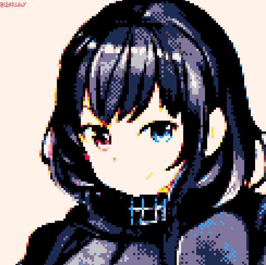 lead_lilly's tweet image. Me in the leather suit eyeing you down. #pico8 color palette. #pixelart #gamedev #RPGart #dndart #LeatherDress #WaifusCentral #heterochromia