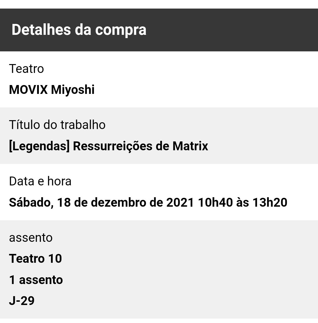 Gameplay_e_Vida's tweet image. Tá lá ingresso do #MatrixRessurections garantido com sucesso! ❤️😍