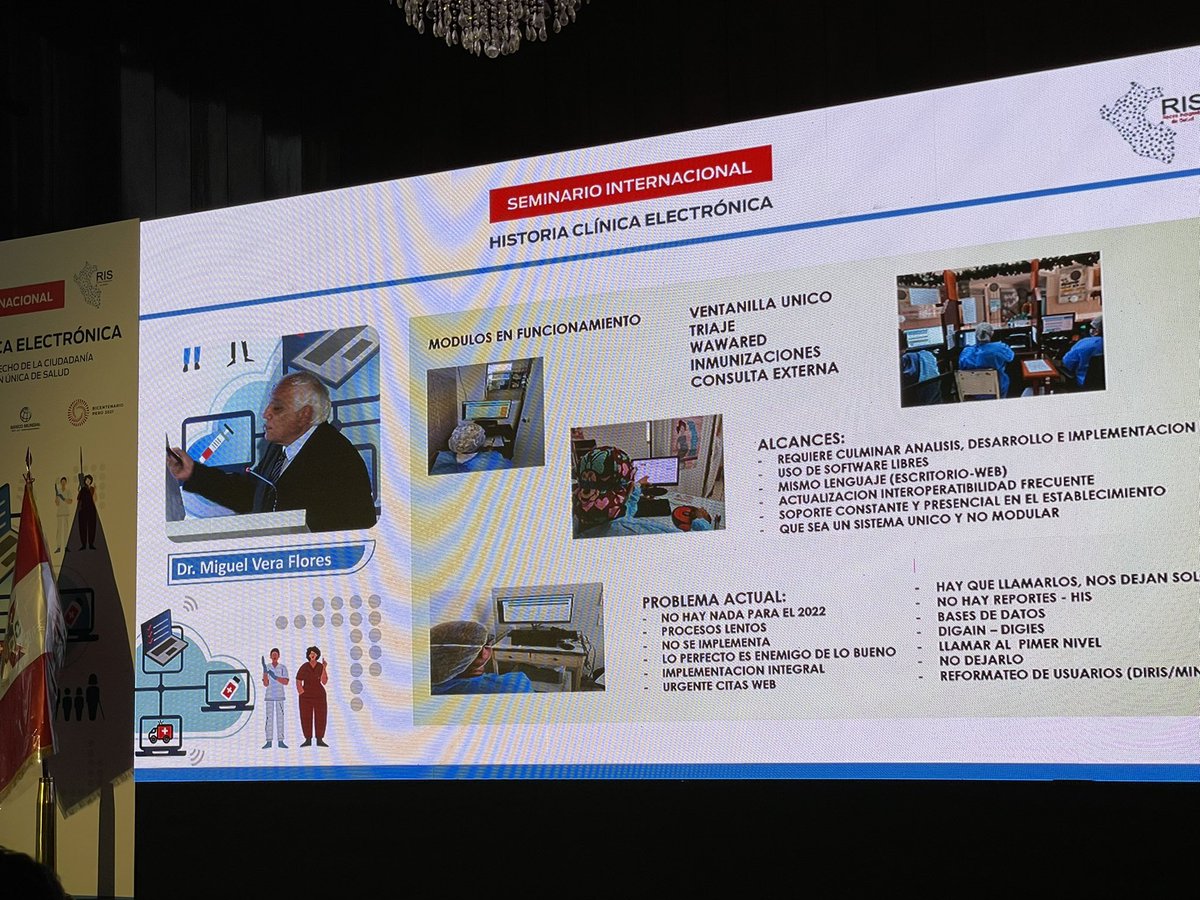 waltercurioso's tweet photo. Dr Miguel Vera de IPRESS San Miguel  @Minsa_Peru expone los grandes desafíos durante la implementación de registros electrónicos en el primer nivel de atención. Seminario Internacional HCE @PcrisMinsa @lilarosahu #PCRIS https://t.co/T3M1pn9gUG