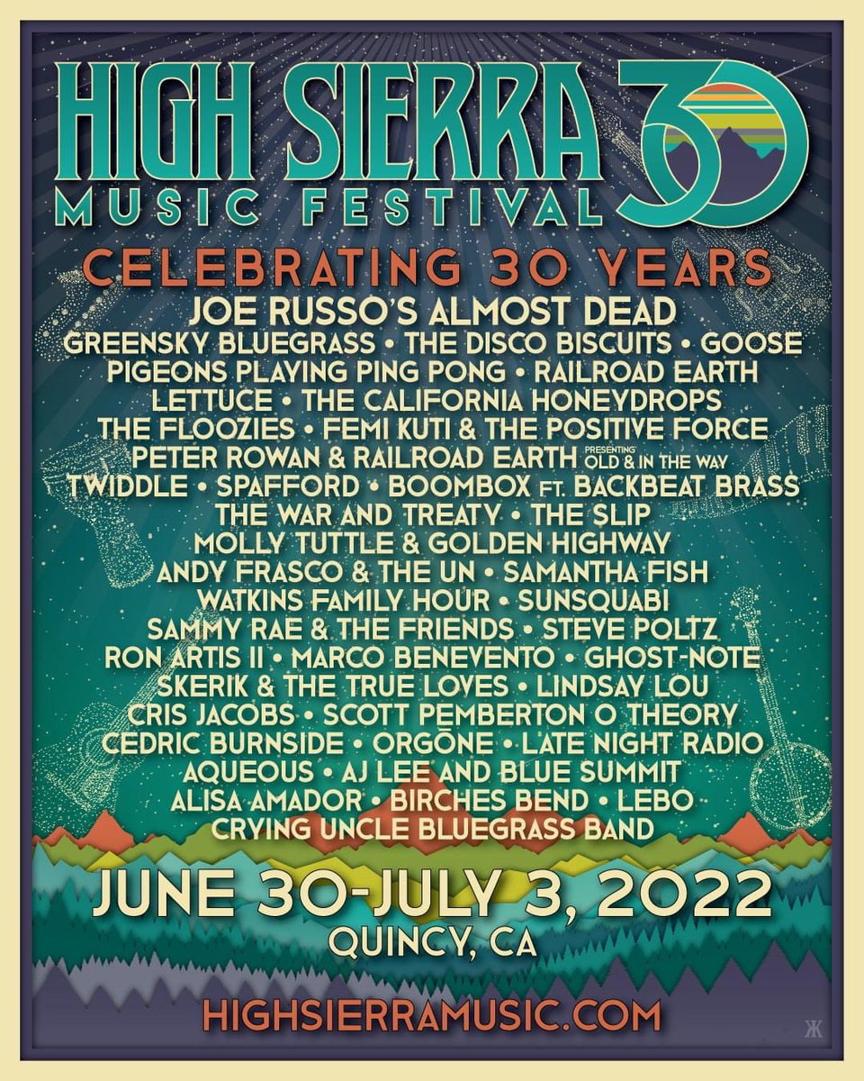 Stoked to be part of this incredible festival. High Sierra Music Festival here we come! #HighSierraMusicFestival @highsierramusic