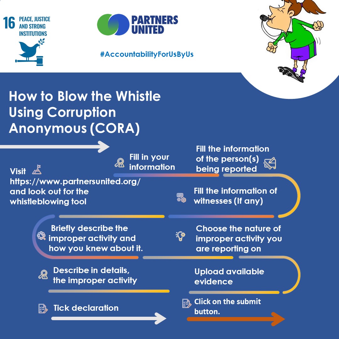 Are_oluwamide's tweet photo. 4/5 How to blow the whistle via Corruption Anonymous CORA  #AccountabilityForUsByUs @macfound @PartnersUniteNG @SMYFoundation https://t.co/NebF6Kb1MN