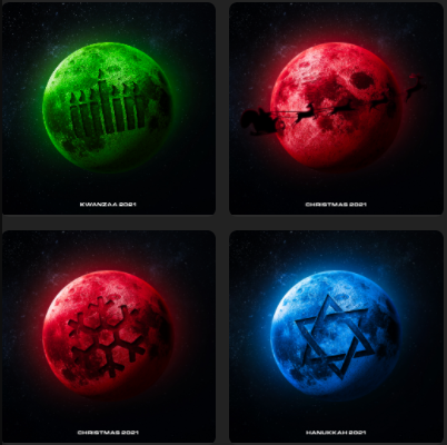 Prof_Atikin's tweet photo. BOIS! 
@Idle_Planets Mint is LIVE for only .1 $SOL
only 3333 moons are available
Someone really lucky already got all 4! (santa only having a 333 supply)
plus something special for those that hold at least one Xmas (normal or rare) Hanukah and Kwanza #NFTs #NFTCommunity #nftart https://t.co/zVVWY9Gt0R