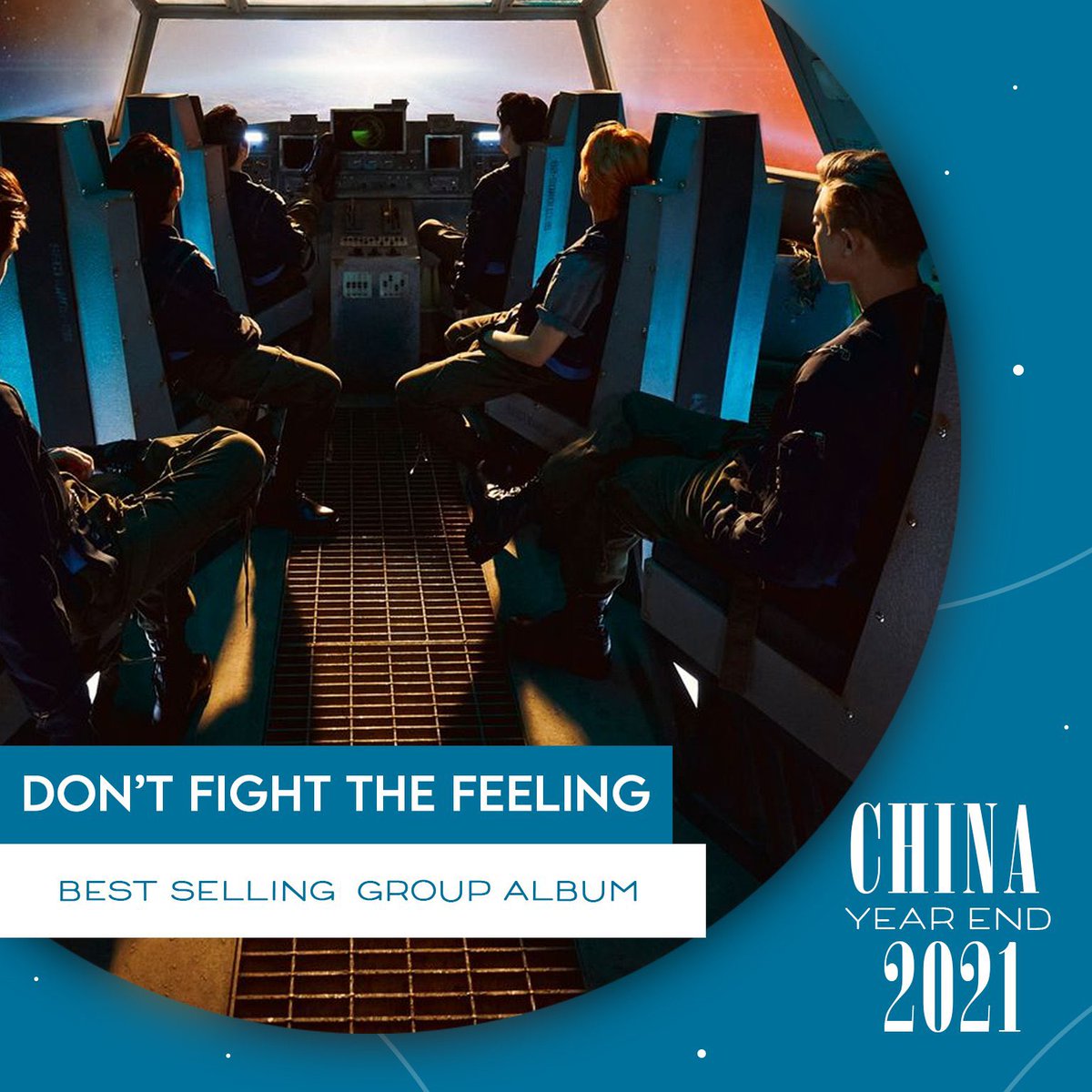 EVSS1485's tweet photo. “Don’t Fight The Feeling” by @weareoneEXO won the Best Selling Group Album 2021 in #CHINAYEAREND 🎉🎉🎉
祝贺所有的获胜者们 

Congratulations EXO &amp; CEXOL! https://t.co/FjPLKxHcwt