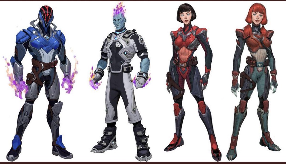 LuNaLeaks's tweet photo. This might be the biggest stretch but.. *Could* this be The Origin &amp; The Sisters?

I know their suit colors don't match the pattern, but the suit design/pattern does match The Seven's suits in many ways.. But again, the 2 females could be 1 skin with edit styles. https://t.co/BHpU63IRMo