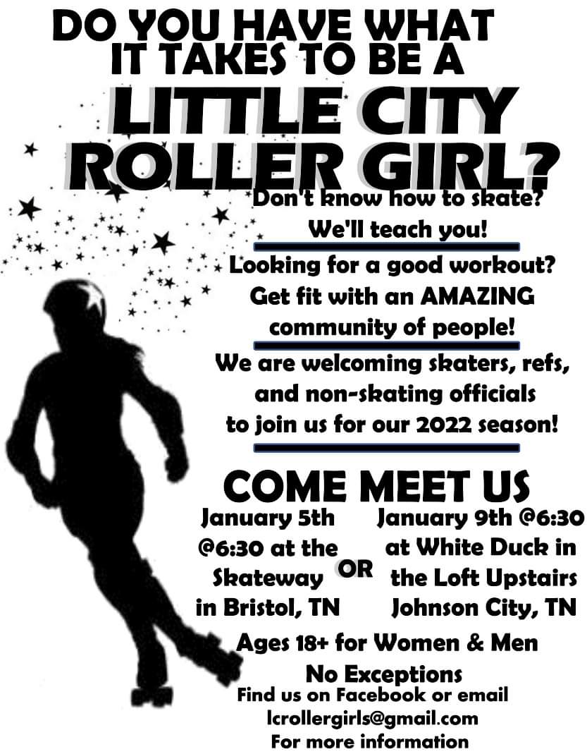 We are back! If you are interested in joining our league and attending our Fresh Meat training come see us at our home rink Jan 5th or our social event Jan 9th! #rollerderby #derby #littlecity #lcrd #freshmeat #Tricities #powerthroughthe4thwhistle pic.x.com/70qdRWkZW5