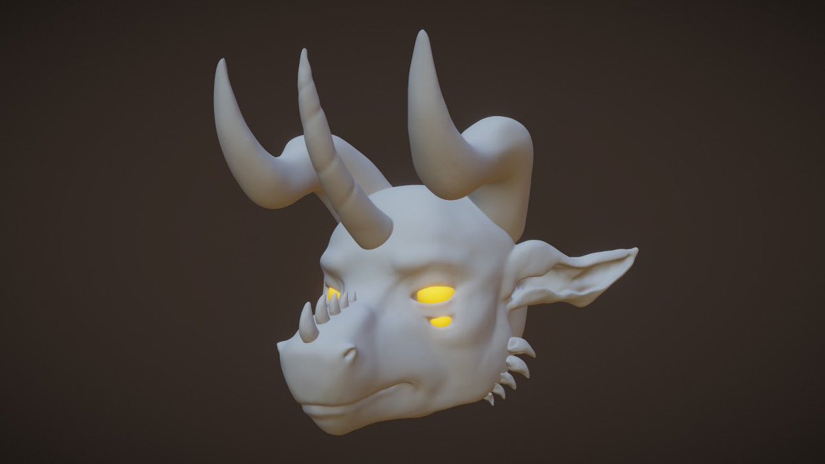 Still trying to figure out how to work in #nomadsculpt (head still in progress) 

#3D #3dmodeling #dragon