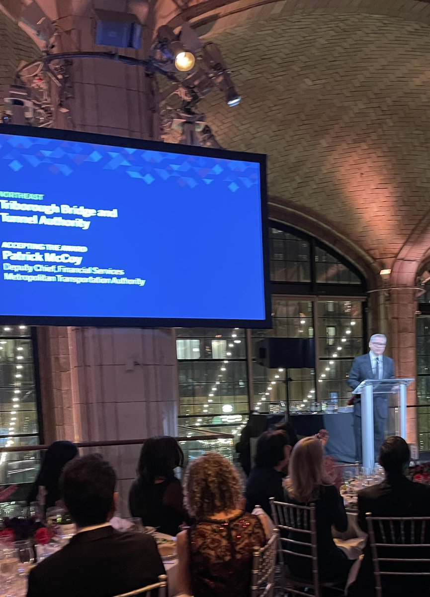 ChipB414's tweet photo. Pat McCoy of @MTABonds @MTA Accepts Bond Buyer’s Northeast Regional Deal of the Year award #TBTA https://t.co/rOkcbysASt