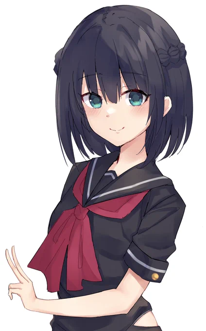 黒セーラー描きたかった#絵描きさんと繋がりたい 