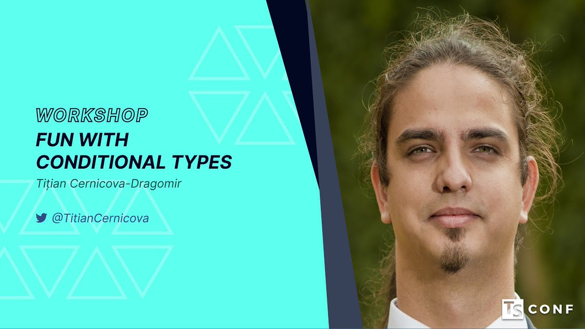 TSConf (@typescriptconf) on Twitter photo Yes, you can have Fun with Conditional Types. <a href="/TitianCernicova/">Titian Cernicova-Dragomir 💙💛</a> tells us all about it in this #TSConf workshop bit.ly/3ooh8lw Yes, you can have Fun with Conditional Types. <a href="/TitianCernicova/">Titian Cernicova-Dragomir 💙💛</a> tells us all about it in this #TSConf workshop bit.ly/3ooh8lw