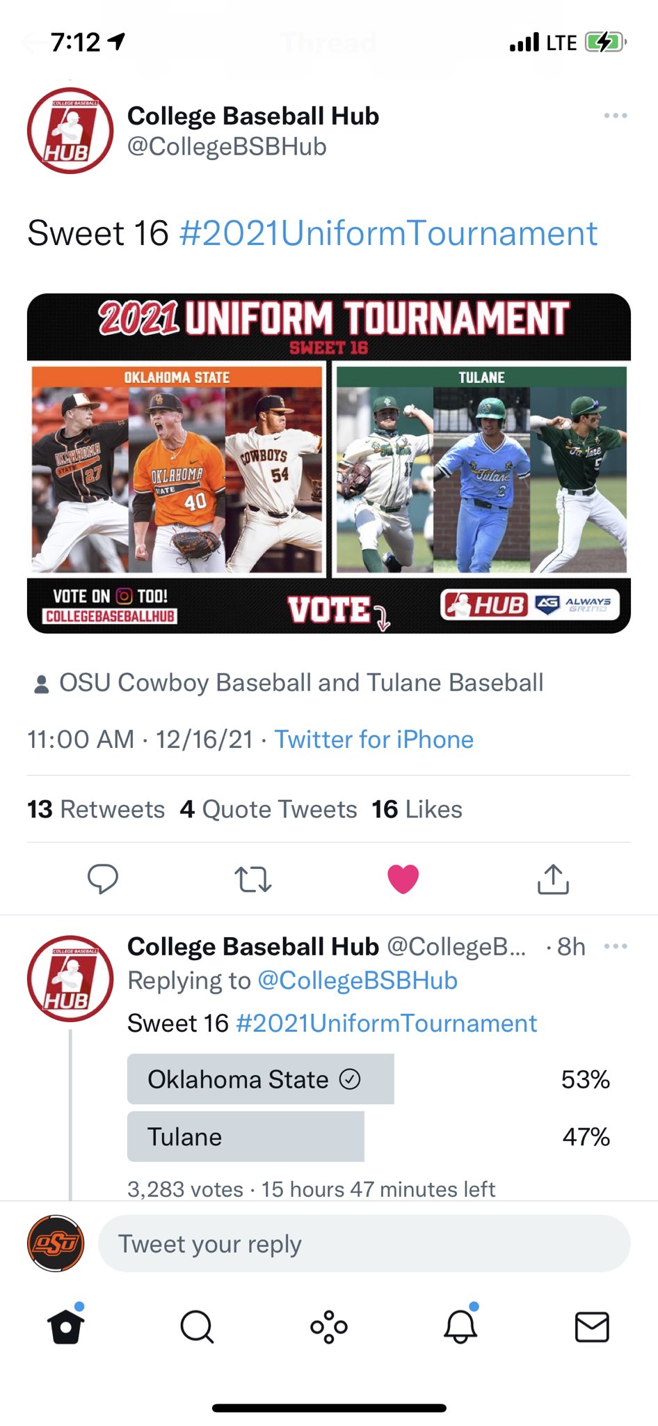 OSU Cowboy Baseball OSUBaseball / Twitter