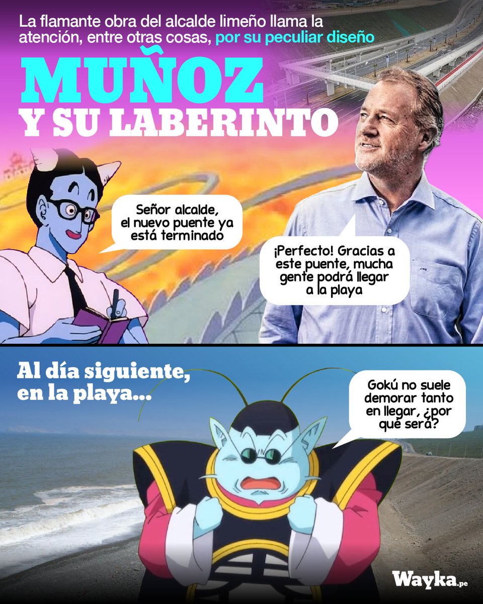 WaykaPeru's tweet photo. #WaykaHumor El alcalde de Lima @JorgeMunozPe ha inaugurado un nuevo puente en la #CostaVerde. ¿Demoraremos menos o más para llegar a la playa? 😰 https://t.co/K92lo7cD4V