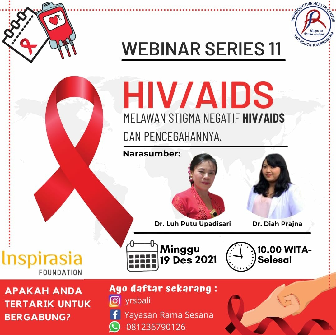 YRS_Bali's tweet photo. Sahabat YRS, Minggu ini kami akan mengadakan Webinar Series ke-11 dengan Topik yang sangat menarik dan ditunggu" yaitu"Melawan Stigma Negatif HIV/AIDS dan Pencegahannya ‘’? Yuk yang penasaran bisa segera join yuk di Webinar kita kali ini 🙏👍 
Supported By : @Inspirasia https://t.co/CkAFRQ4zyA