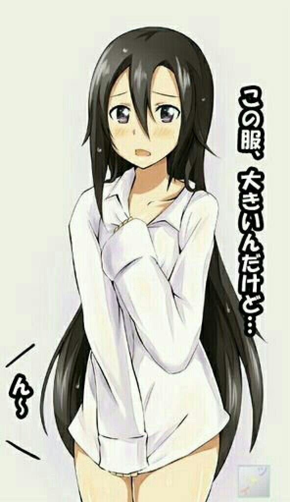 You, (the reader) has stumbled upon a small campfire in the middle of the forest. While it seemed empty at first, a black haired ‘girl’ soon came into view.

Judging by her lack of clothes and the small pile of clothes on the ground, she was in the middle of changing.