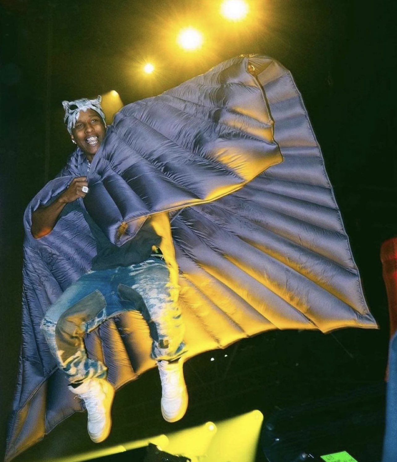 Outlander Magazine on X: ASAP Rocky wearing a Rick Owens blanket