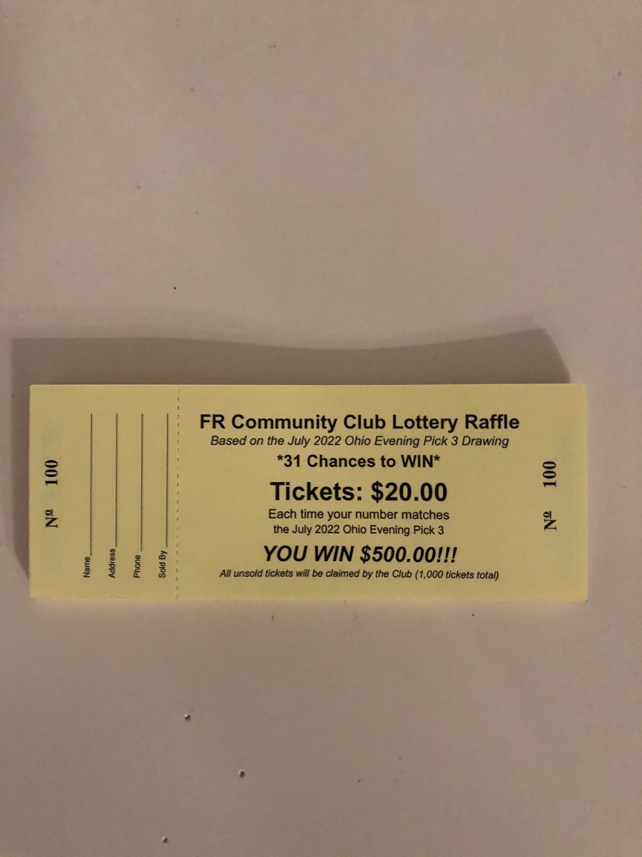 CommClubFR's tweet image. The Fort Recovery Community Club will be doing their 2nd annual Lottery Raffle. Once again, we will be giving away $15,500 in prizes in the month of July. $500 a day for 31 days!Contact a community member to purchase your tickets.(Would make a great last minute Christmas gift😉!)