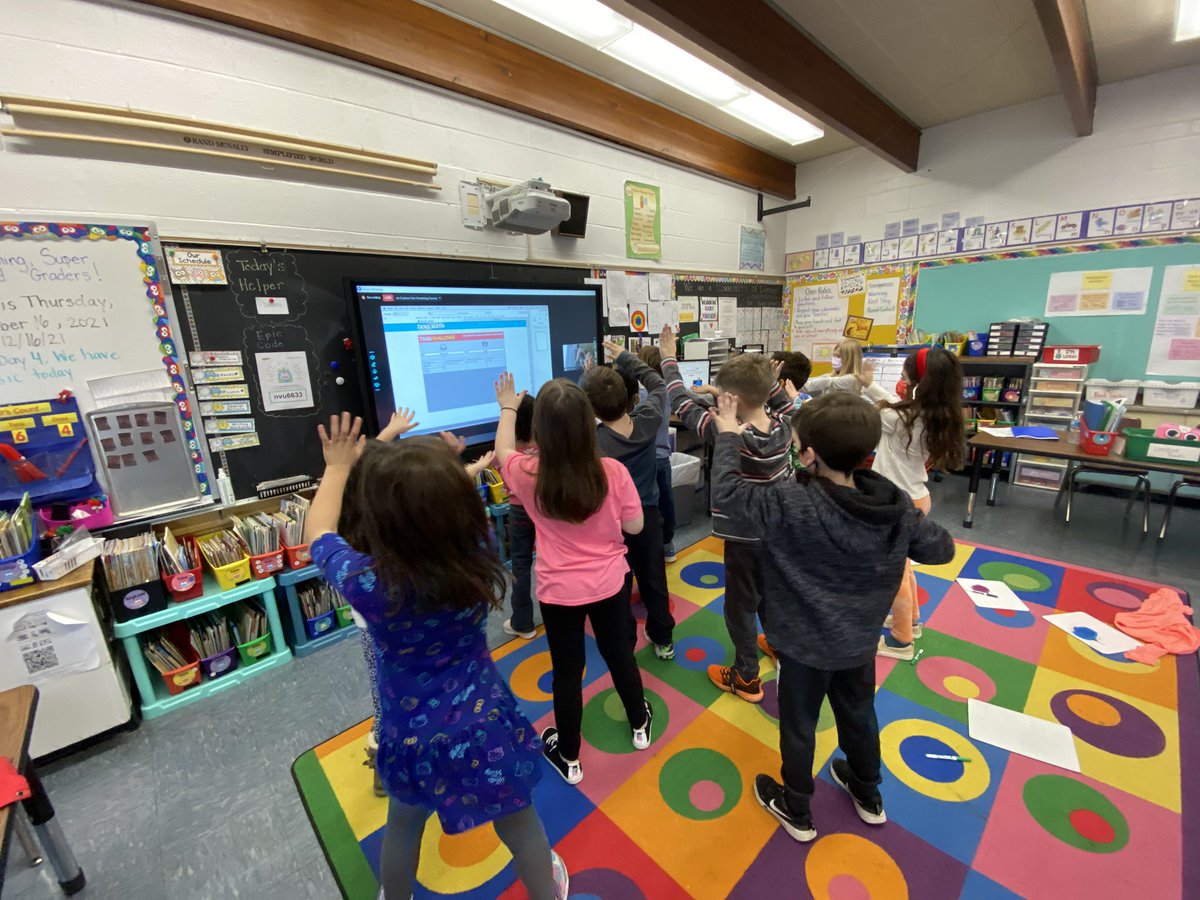 CCorcoran80's tweet photo. A little healthy competition between Ts and Ss. The Ss were jumping out of their seats to show their answers first. I ❤️ how excited they were to win - the glee..the hugs! Then they danced the “math”arena. Always fun with @gregtangmath! @WCSDEmpowers @FishkillFrogs @tang_math https://t.co/8Jk6iEd6Yx