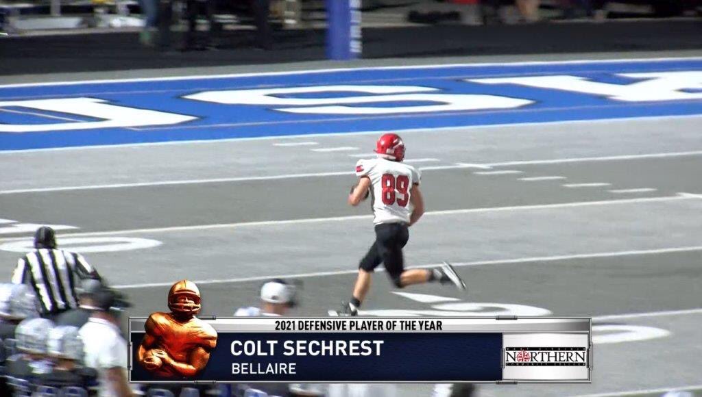 Bellaire’s Colt Sechrest is the West Virginia Northern Community College Defensive Player of the Year!