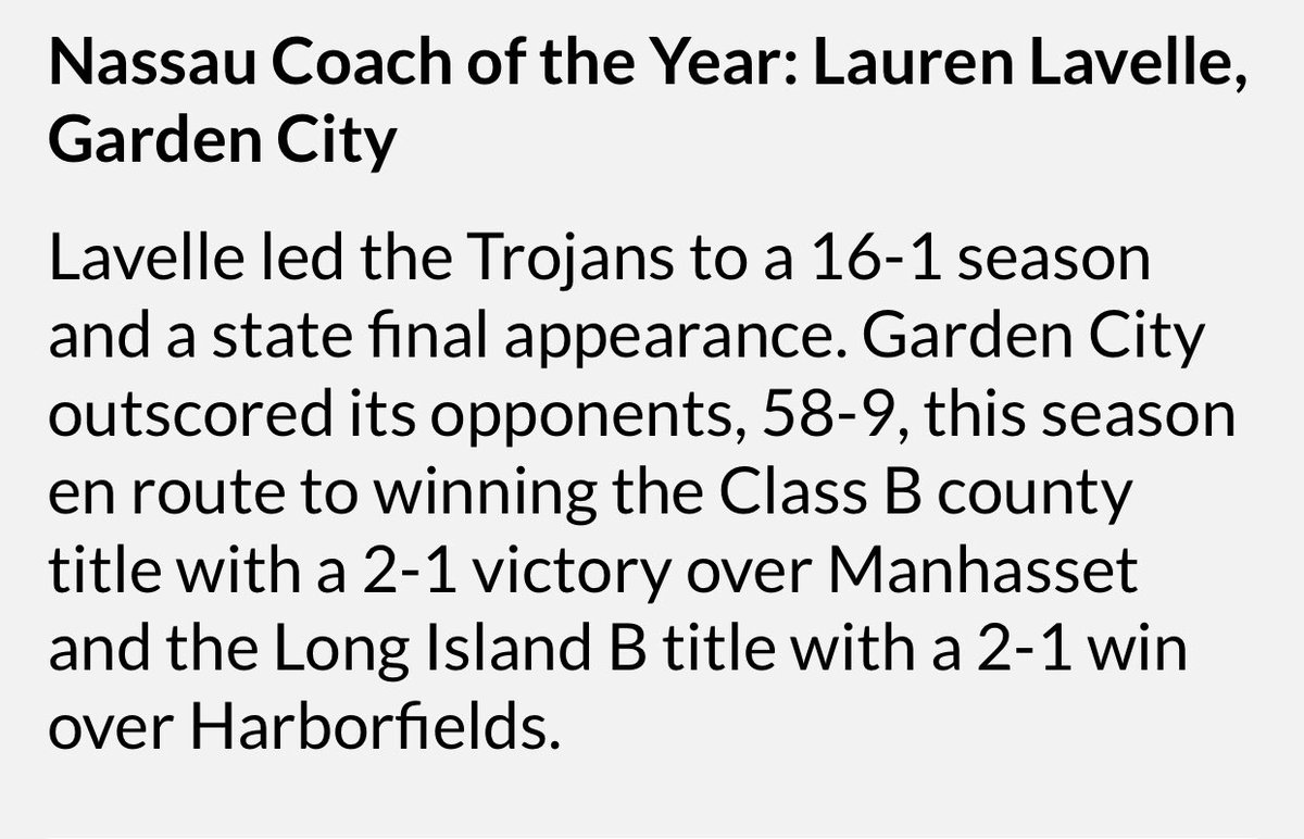 RMcMads's tweet image. Congrats @MrsLavelle, Nassau Coach of the Year!!So proud of you!! Your passion, dedication and leadership is inspiring! Amazing accomplishment and so well deserved!! #HEYRED!! 🎉🏑❤️ @GC_ATHLETICS_ @GCUFSD @Garden_City_HS @GCPSSupt